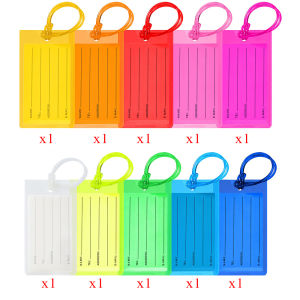 10pcs/set PVC Luggage Label Travel Luggage Bag Tags ID Card Holder for Airplane Travel Essentials Accessories