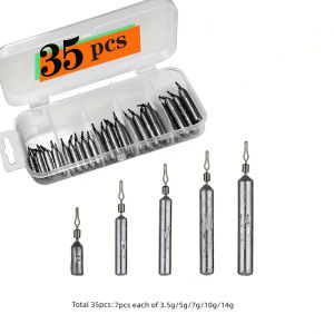 Drop Shot Weights Kit Fishing Sinkers 3.5g/5g/7g/10g/14g/20g Cylinder Skinny Sinkers Snag-Resistant Bass Fishing Accessories