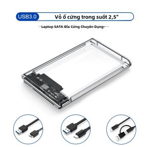USB 3.0 trong suốt HDD bao vây 2.5 " Loại C Micro cáp bên ngoài Ổ đĩa cứng trường hợp đĩa 2.5 inch SATA Hộp HDD SSD máy tính