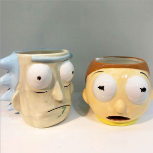 Large Capacity Cartoon Creative 3D Ceramic Mugs Personalized Cute Rick And Morty Cups Home Use Nordic Style Adult Drinking Glasses