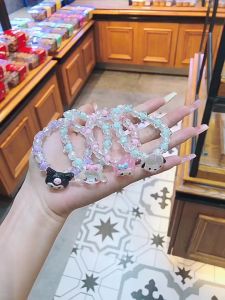 Sanrio Acrylic Rubber Plastic Bracelet Cinnamorol Kuromi Melody Cartoon Sanliou Cream Star Bracelet Cute Sweet Style Bracelet For Girls Jewelry Couple Sanrio Kids Toys Gift