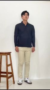 KAOS KERAH LENGAN PANJANG HITAM BAHAN PREMIUM 100% KATUN - Kaos Kerah panjang polos warna hitam - kaos kerah lengan panjang - KAOS KERAH PRIA LENGAN PANJANG WARNA HITAM BAHAN LAKOS KATUN PREMIUM QUALITY - kaos polos cowok - kaos cowok - kaos kerah cowok