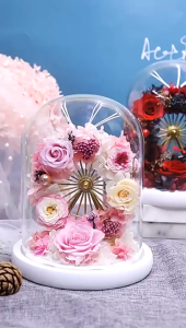 Dome Valentine Flower Gift Anniversary Birthday Flowers Rose Bouquet Present