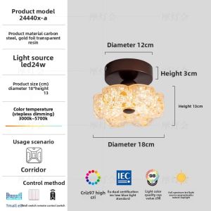FANCY LAMP CLUB | French Modern Cream Flower Design Corridor Ceiling Light