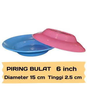 (12pcs / 1lusin) Piring kecil tempat saus sambal kecap / piring 6inch diameter 14cm