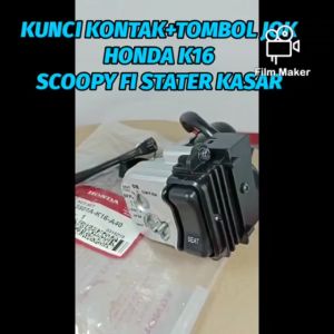 KUNCI KONTAK KUALITAS ASLI ORIGINAL HONDA AHM K16 SATU SET + TOMBOL JOK UNTUK SCOOPY FI / INJEKSI STATER KASAR VELG 14 KEYSET KONCI SET
