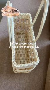 Giỏ quà mây tre- Giỏ mây đựng hoa trái cây xinh xắn tiện dụng khi đi dã ngoại- Giỏ mây trang trí