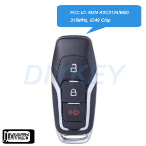 3 Buttons Smart Remote Car Key Fob 315MHz ID49 Chip for Ford F-150 F-250 Explorer 2015 2016 2017 M3N-A2C31243800 P/N: 164-R8111