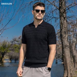 Enjeolon | Oriental Style Knot Pattern Knit POLO Shirt