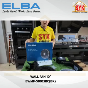 SYK Elba EWMF-S1003RC(BK) 10 Inch Remote Control Wall Fan Electric Kipas Dinding Kipas Elektrik Gantung Angin Kuat