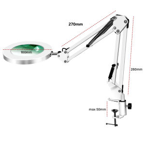 Professional 72LED magnifying glass 8X/10X-3 color USB light used for skincare/welding/reading 360 ° adjustable lamp head