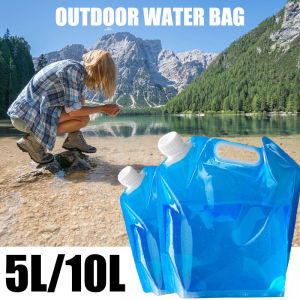 High-Capacity Outdoor Water Bag 5/10L Foldable PVC Outdoor Water Bag Portable Camping Mountaineering Survival Water Bag