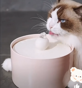 Spring Fountain Spraying Design Cat Water Fountain Cats prefer to drink Simulate natural spring water to encourage cats to drink more Smart pet water dispenser silent anti-dry-burning intelligent power-off cat dog Ceramic Fountain Filter auto Circulating