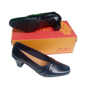 D&f 1006 Sepatu Pantofel Wanita Sepatu Kerja Kantor Formal Heels 6 cm Hitam
