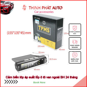 Thiết Bị Cảm Biến Áp Suất Lốp Ô Tô TPMS dùng Năng Lượng Mặt Trời (Loại gắn ngoài van) BH 24 Tháng