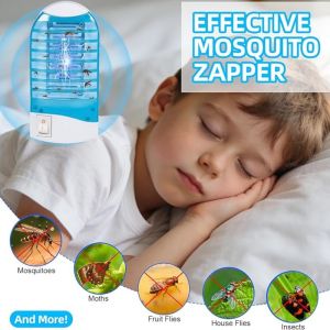 6Pcs Summer Mosquito Repeller Silent Energy-Saving Fully Automatic LED Blue Light Mosquito Killer for Bedrooms and Living Rooms