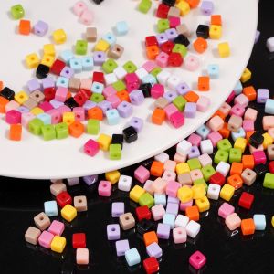 5มม. 20กรัม/ถุงอะคริลิคลูกปัดสำหรับทำเครื่องประดับสเตอริโอสแควร์อุปกรณ์เสริมสร้อยข้อมือต่างหูสร้อยคอพวงกุญแจเครื่องประดับงานฝีมือ DIY