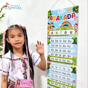 Thousand Smiles ABAKADA Hanging Wall Chart Big Laminated with Rings Filipino Alphabet for Kids