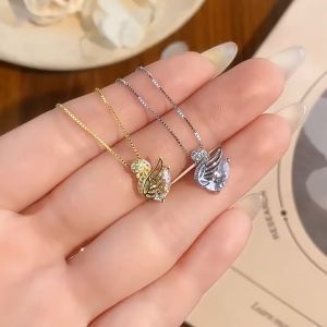 Dây Chuyền Bạc S925 Vòng Cổ Bạc Thiên Nga Trắng Đính Đá Sang Chảnh - DB2826- Bảo Ngọc Jewelry
