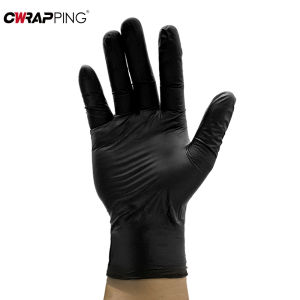 100 Chiếc Dày Đen Cao Su Nitrile Dùng Một Lần Găng Tay Chống Thấm Nước Chống Trơn Trượt Đàn Hồi Cao Cho Nấu Ăn Salon Làm Móng Dụng Cụ Nhà Bếp