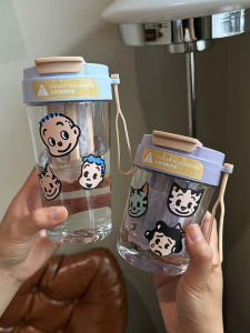 Portable Summer Cold Brew Tea Water Cup Tritan Shockproof Straw Grab-and-go Cup for Women New Style 2025 Coffee Cup Korean Style