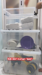 Clear Plastic Storage Box with wheel (65L/90L/120L) Kotak Penyimpanan Plastik Lutsinar dengan Roda (65L/90L/120L) 带轮储物盒