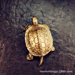 Solid Brass Turtle Statue Home Antiquity Collectible Tea Pet Ornament