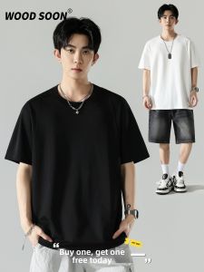 Wood soon | Retro Patchwork Letter 3D T-Shirt Casual Loose Fit Pure Color
