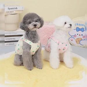 áo 2 dây bèo nhún dâu tây dành cho chó mèo - T3 PETS SHOP