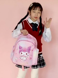 Korean Style Kuromi Melody Kids Bag Waterproof Students School Bag Lightweight Fashion Cute Princes