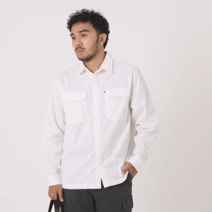 MGee Kemeja Kerja Pria Lengan Panjang Outdoor Camper C040 White
