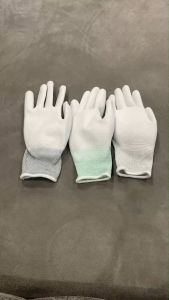 ถุงมือไนล่อนเคลือบ PU (คู่ละ 13บ..)ถุงมือผ้าไนล่อนถุงมือPU.