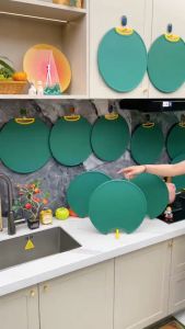 KAMJE Talenan Bulat Anti Jamur 2in1 Alas Tatakan Pemotong Cutting Board Anti Bacteria Anti Slip