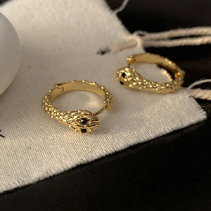 Snake Year Elegant Simple Design Womens Earrings Fashionable Cool Trendy Minimalist Style Korean Style Alloy Plated Gold