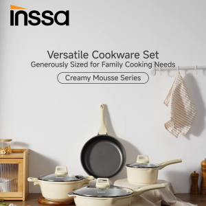 Simplus 7pcs Cookware Set丨Ultra Titanium Non-Stick Scratch-Resistant 丨26cm Frying Pan 30cm Wok 24cm Stockpot 18cm Saucepan GUOJ044