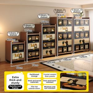 MEISD | Vintage-style Solid-look Bookshelf Dust-proof Storage Cabinet
