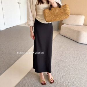 V.C.I | Summer Lightweight Black Icy Silk Skirt