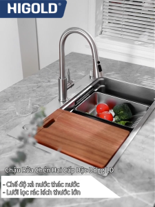 HIGOLD Giá Bát Đĩa 2 Tầng PDL 3.0 | Inox 304 Bền Bỉ - Có Ray Giảm Chấn Êm Ái - Gọn Gàng Dễ Sắp Xếp