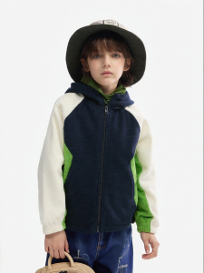 Boys Warm Fleece Hooded Cardigan