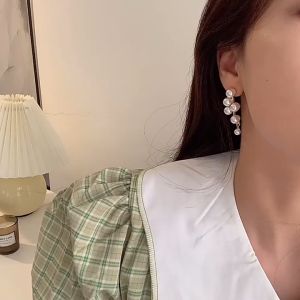 ❤️【Ready&COD】Anting Panjang Dengan Hiasan Liontin Mutiara Untuk Wanita Earring/Elegant Girls Dangle Emas Pearls Earrings For Women Korean