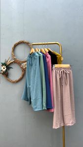 Grosir Bawahan Kulot Crinkle Polos Anak Perempuan 1-12 Tahun