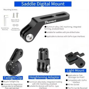 GOPRO Seat Mount Under-Hanging Tail Light Rack Extension Bracket Action Camera Saddle Mount Tail Light Rack Saddle