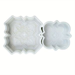 Two-pack upgraded cement stepping stone molds for beautiful concrete paving stones in your yard and garden