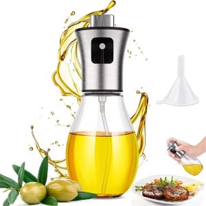 2Pcs Portable 200ML Oil Spray Bottle Kitchen Leakproof Oil Can Spray Bottle Household Glass Spray Oil Spray Pot