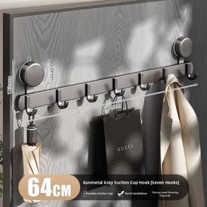 youqin | Suction Adhesive No-Drill Hanging Hook Bathroom Door Organizer