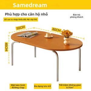 SAMEDREAM | Bàn Trà Gỗ Hình Oval Nhỏ Đơn Giản Retro Elegance