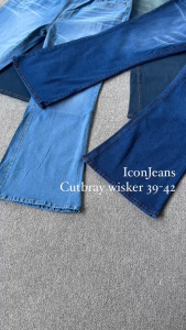 CELANA CUTBRAY RETRO PINGGANG KARET JUMBO CUTBRAY JEANS WISKER JUMBO BIGSIZE