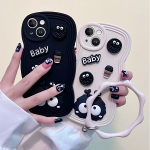 Cute Coal Ball Phone Case Silicone Full Cover Oneplus Ace2v Anti-Fall Creative Wristband for Couples Trendy Soft Shell Mens Style
