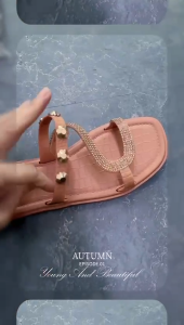 S detail simple to go flat sandal shoes kasut perempuan