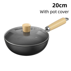 Non-Stick Wok Iron Pan Frying Pan Uncoated Home Gas Stove Induction Cooker Kitchen Cookware Handmade Steak Skillet Pot Saucepan